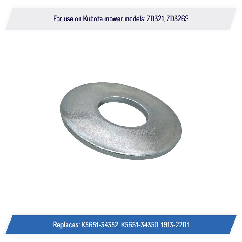 DURAFORCE 6 Blade Bolt Beveled Washer for Kubota Mowers ZD321 ZD326S K5651 34352
