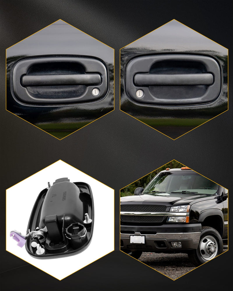 Exterior Door Handles Lock Cylinders Keys Set for Chevy for GMC 1999 to 2007