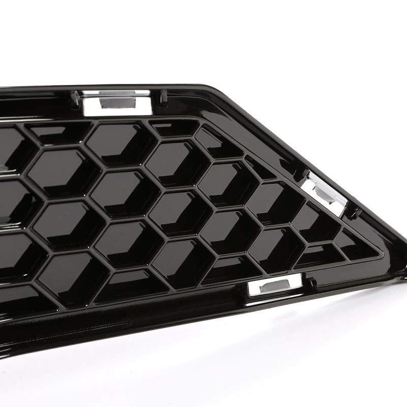 Front Upper Grille and Lower Mesh Grill Honeycomb Black for 2018-2022 Ford Mustang