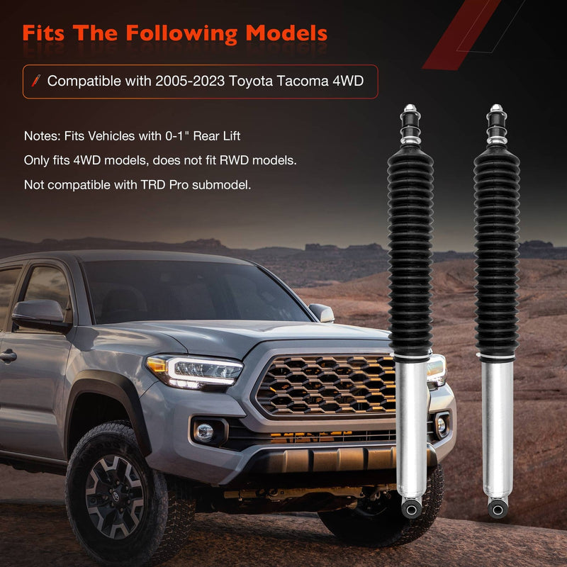 Rear Monotube Shock for Toyota Tacoma 4WD 2005 to 2015 with 0 to 1 Inch Lift