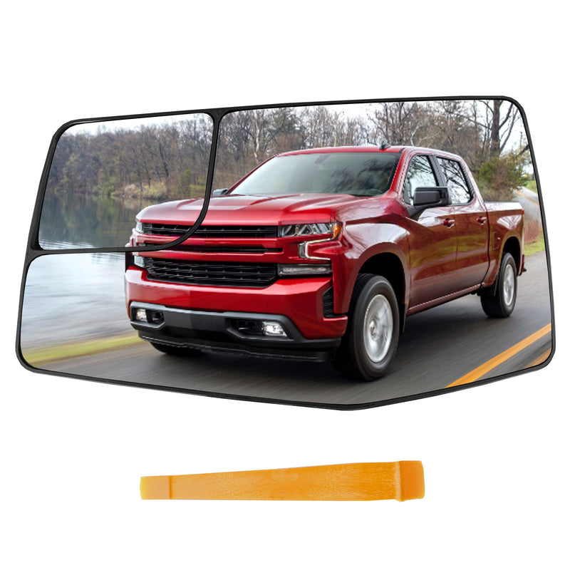 Driver Side Mirror Glass Blind Spot Lens for GMC Sierra Chevy Sliverado 19 24