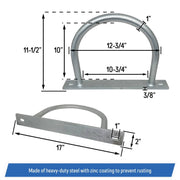 DURAFORCE Dock Piling Hoop on Plate 10 Inch Hoop Pile Holder 2 Plate 3 8 Thick 2