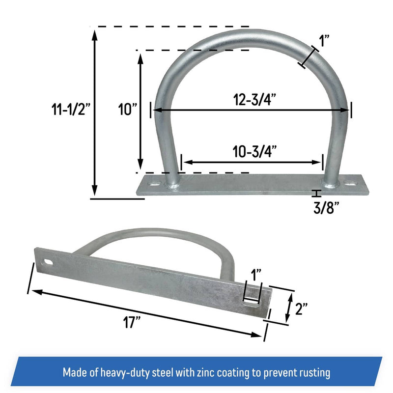 DURAFORCE Dock Piling Hoop on Plate 10 Inch Hoop Pile Holder 2 Plate 3 8 Thick 2