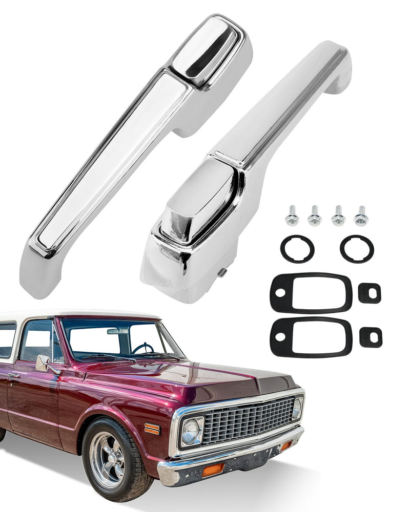 Exterior Chrome Door Handles Set for Chevy C10 C20 C30 GMC K1500 Pickup 67 72