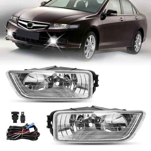DURAFORCE Fog Light Lamps Assembly for Honda Accord 2003-2007 Sedan w/ Bulbs & Harness