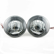 DURAFORCE 2Pcs 7" inch Round LED Headlights White Halo For Mazda Miata MX-5 MX5 1990-1997