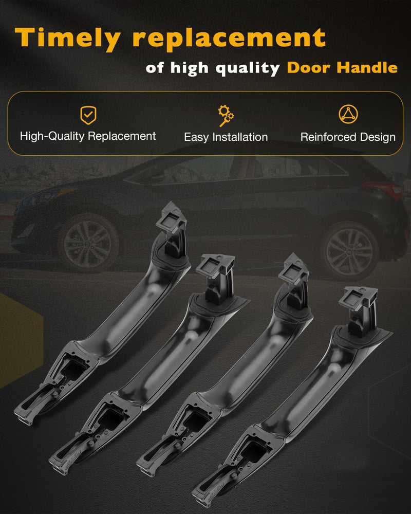 Exterior Door Handles with Lock Cylinder for Hyundai Elantra 2011 2016 4 Piece