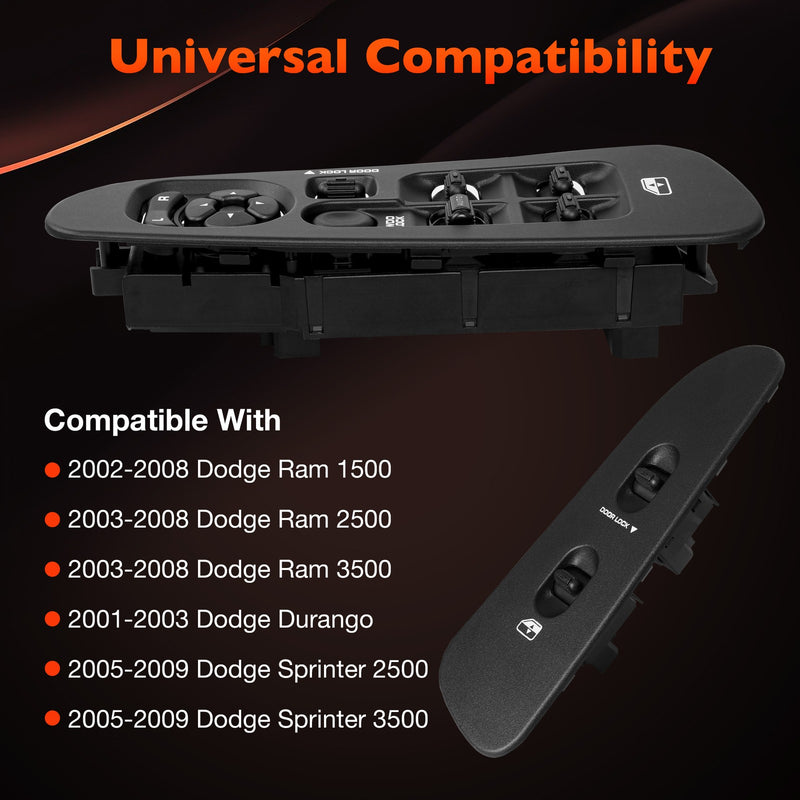 Power Door Window Mirror Switch LH RH And Bezel Set For Dodge Ram 1500 01 09
