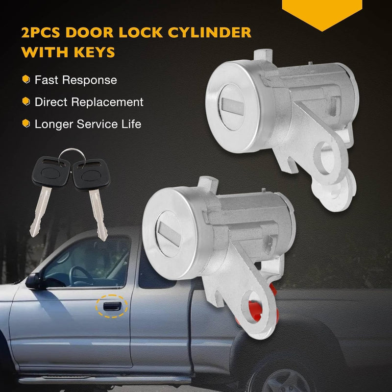 Exterior Door Handle Lock Cylinders Keys Set For Toyota Tacoma 1995-2004 2X