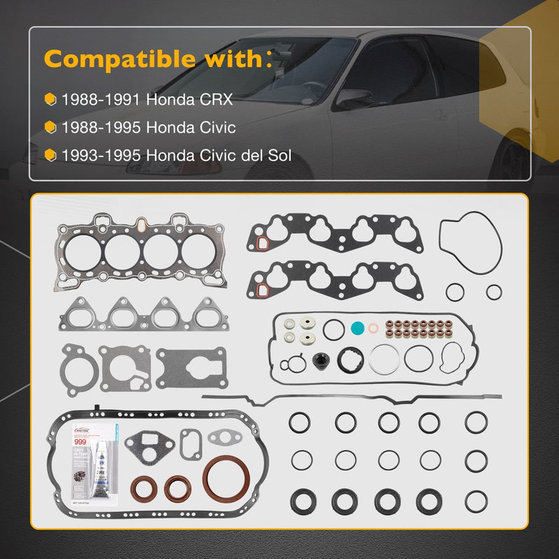 HS9123PT MLS Cylinder Head Gasket Set for Honda Civic CRX 88-95 1.5L 1.6L CS9123