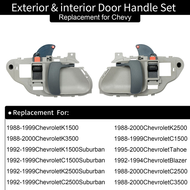 Exterior Interior Door Handles for 1988 2000 Chevy C K 1500 2500 3500 Suburban