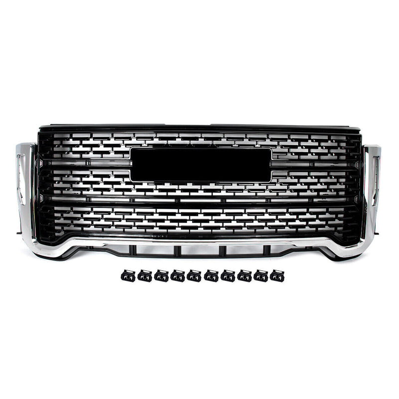 DURAFORCE Front Bumper Grille Black w/Chrome Trim Fit GMC Sierra 2500 HD/3500 HD 2020-2023