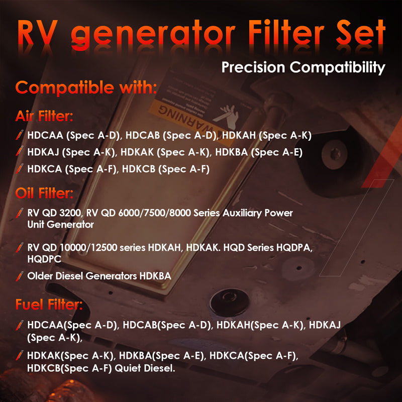 1492513 Air Oil Fuel Filter Kit for Fleetguard Onan Cummins HDKAH HDKAJ HDCAA