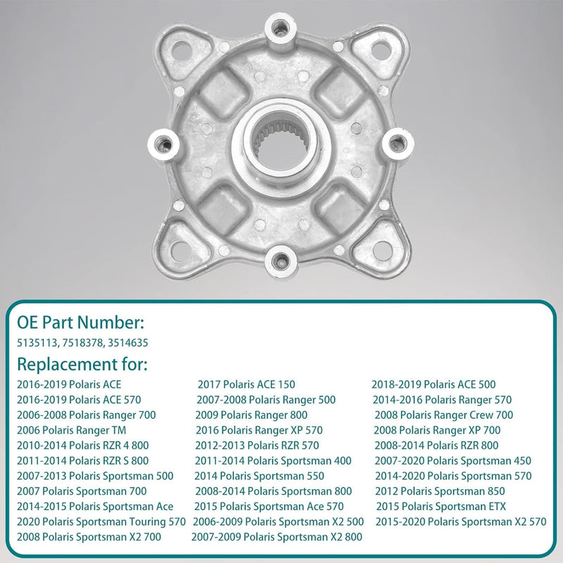 Rear Wheel Hub Bearing and Studs Kit for Polaris Ranger 800 700 570 500 450 400