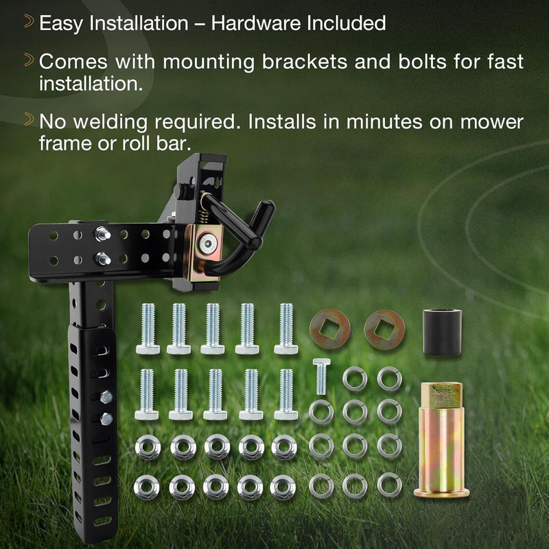 Mower Trimmer Rack Lockable For WalkBehind StandOn And ZTR Lawn Mower Black
