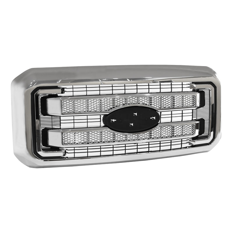 DURAFORCE Chrome Front Bumper Grille For Ford F250 F350 F450 F550 2011-2016 Platinum Style