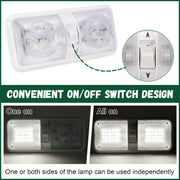 DURAFORCE For RV Camper Trailer Set Of Plastic 12V LED Ceiling Fixture Double Dome Light