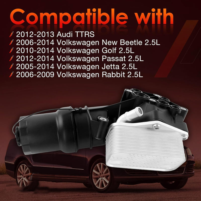 07K115397H Oil Filter Cooler Housing for VW Audi 2.5L Jetta Golf Beetle 05 14