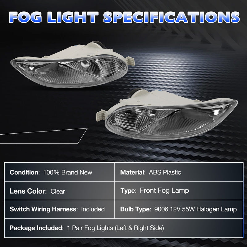 Fog Lights Driving Fog Lamps for Toyota Camry Corolla Solara 2002-2008 Pair