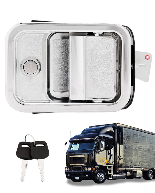 DURAFORCE Front Left Exterior Door Handle w/Lock Cylinder for Freightliner Columbia 03 14