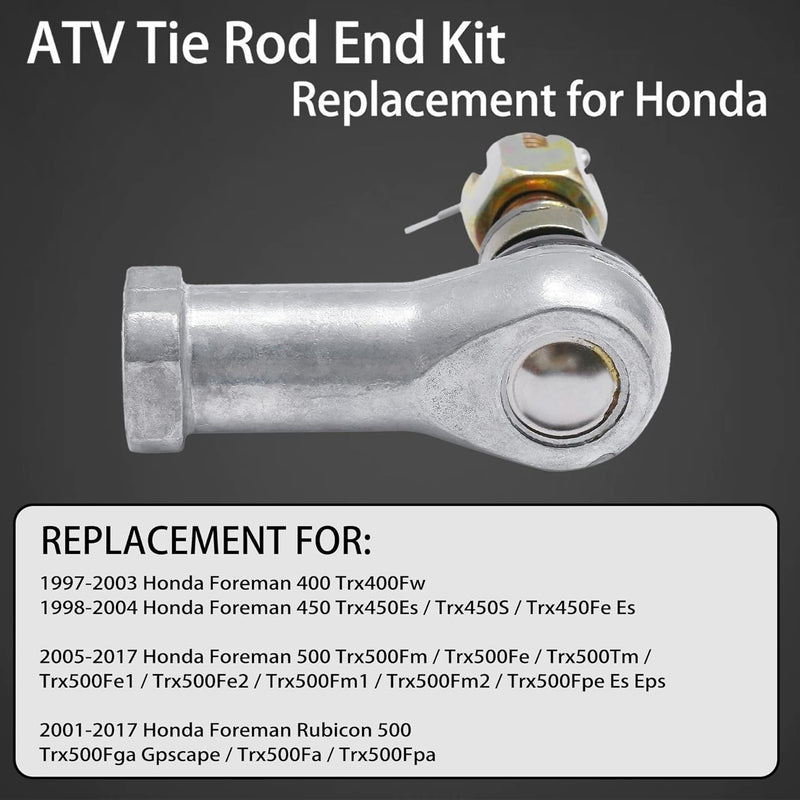 Tie Rod End Set for Honda Foreman 400 450 500 Rubicon 500 Ball Joint 1997 to 2017