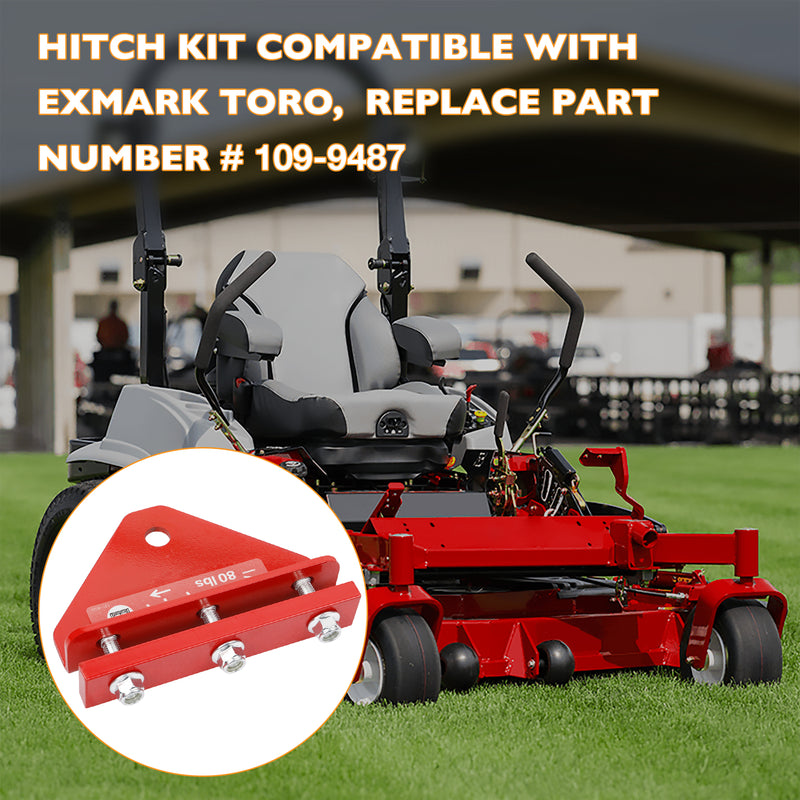 109-9487 Lawnmower Hitch Kit for Exmark Toro Zero Turn Trailer Cart Red