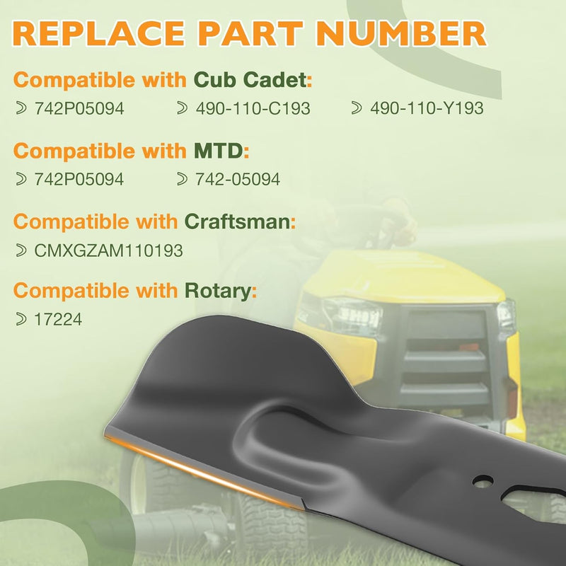 High Lift Lawn Mower Blades 17.25 X 2.3 For Troy Bilt Craftsman Cub Cadet 3Pcs