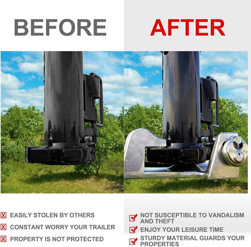 Black Gooseneck Trailer Lock with Key Lock for RVs Livestock Haulers Trailers