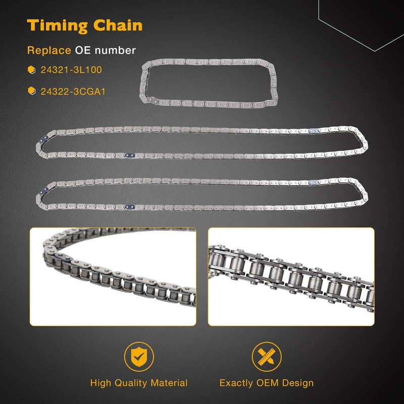 Engine Timing Chain Kit For Hyundai Santa Fe Sorento Azera Kia 3.3L 3.8L 2009-22