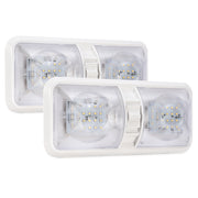 DURAFORCE For RV Camper Trailer Set Of Plastic 12V LED Ceiling Fixture Double Dome Light