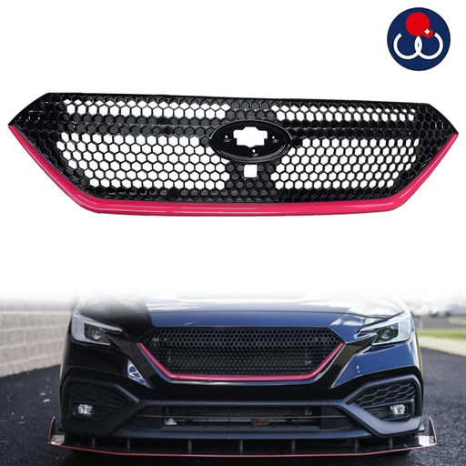 DURAFORCE For 2022-2023 Subaru WRX Sport 22 Front Bumper Grille Grill Black with Red Trim