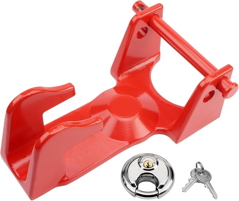 Gooseneck Trailer Hitch Lock with Key for RV Heavy Trailers Livestock Hauler