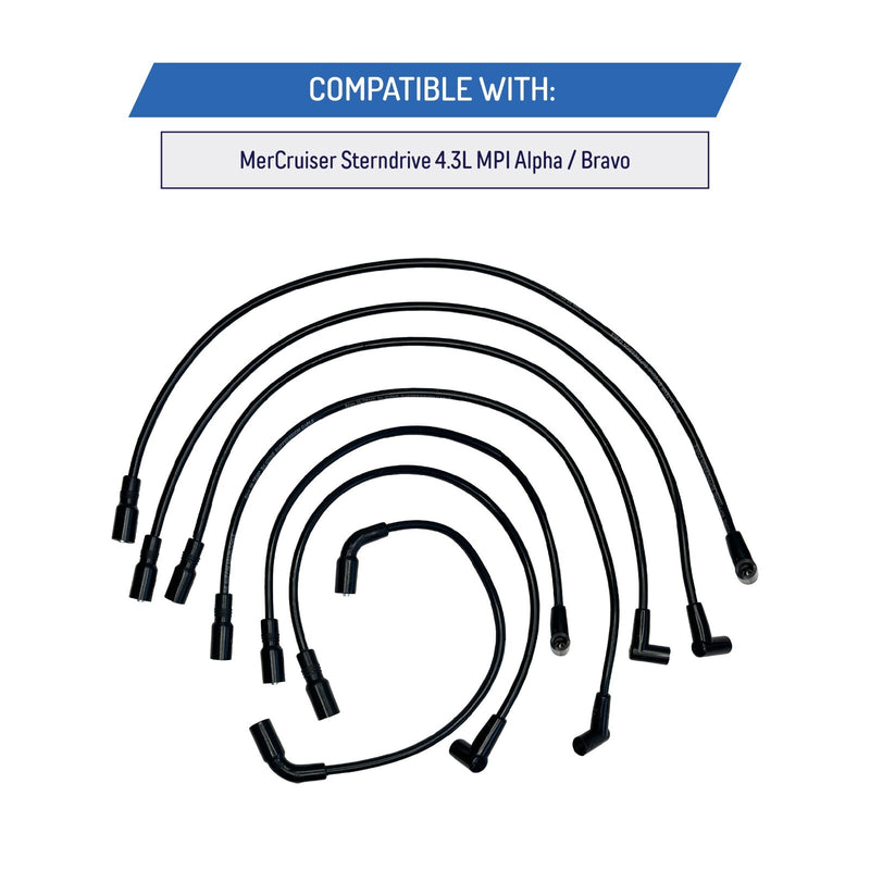 Spark Plug Wire Set for MerCruiser 4.3L Alpha Bravo V6 18 8829 1 84 863656A2