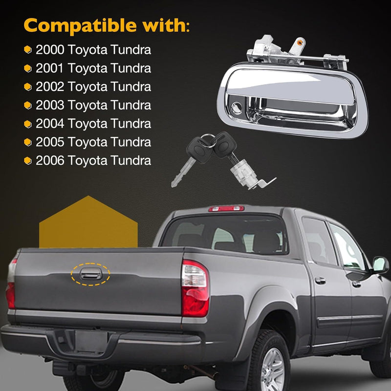 80867 Tailgate Handle with Lock Cylinder Key for Toyota Tundra 00 06 69090 0C010