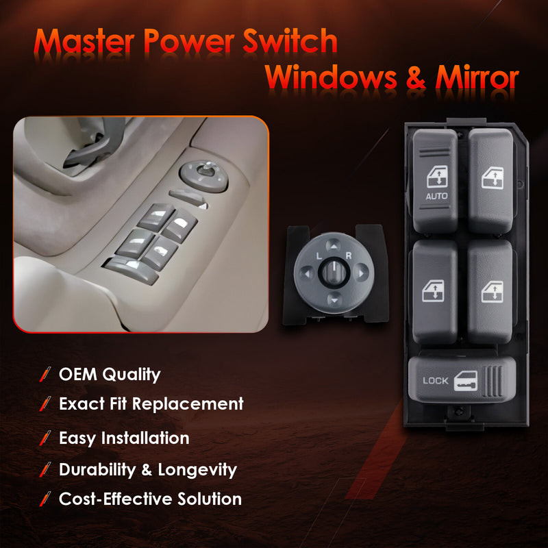 Master Power Window Mirror Control Switch For Chevy GMC C K 1500 2500 3500 Tahoe