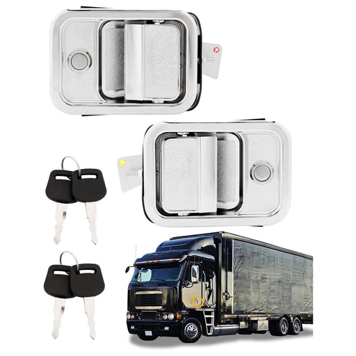 DURAFORCE Front Exterior Door Handle w/ Lock Cylinders for Freightliner Columbia 03-14 2PK