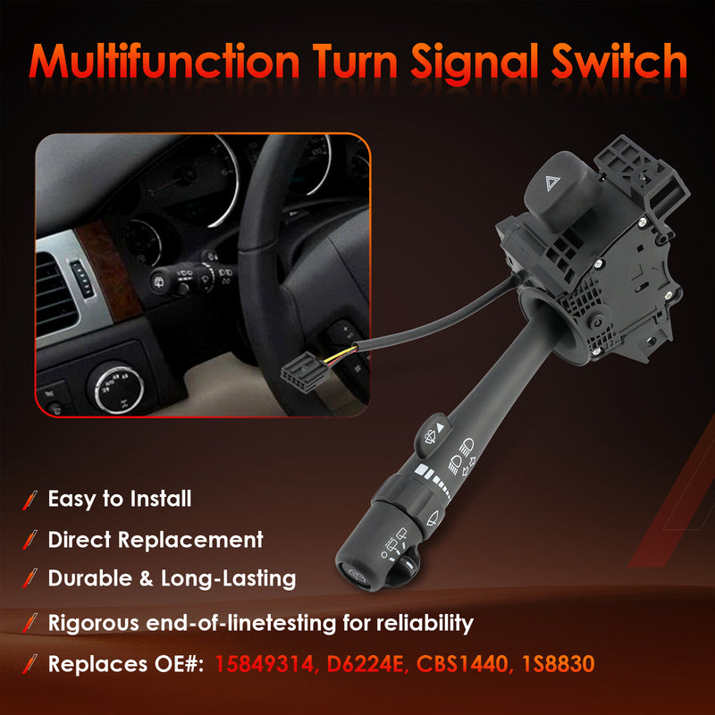 Turn Signal Windshield Wiper Switch For 2007 2014 Chevy Tahoe Suburban GMC Yukon