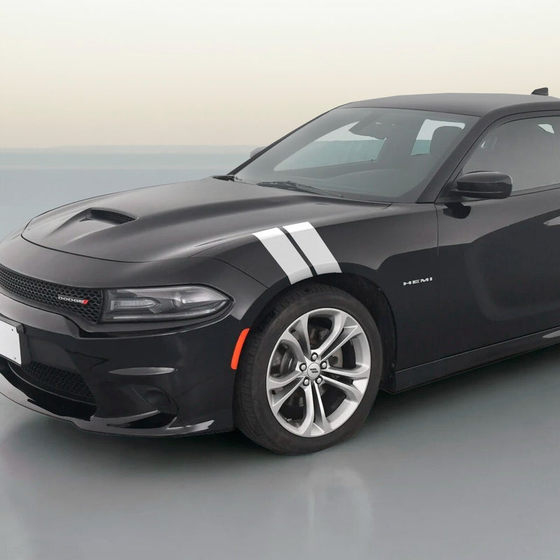4 Dual Fender Stripe Hash Mark Decal Graphic Kit for Dodge Charger
