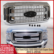 DURAFORCE Chrome Front Bumper Grille For Ford F250 F350 F450 F550 2011-2016 Platinum Style