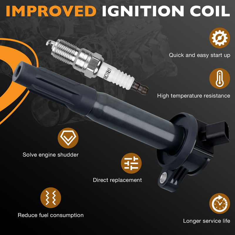 UF486 Ignition Coil Pack & Spark Plug Set for Ford Fusion Escape Mercury 3.0L 6x