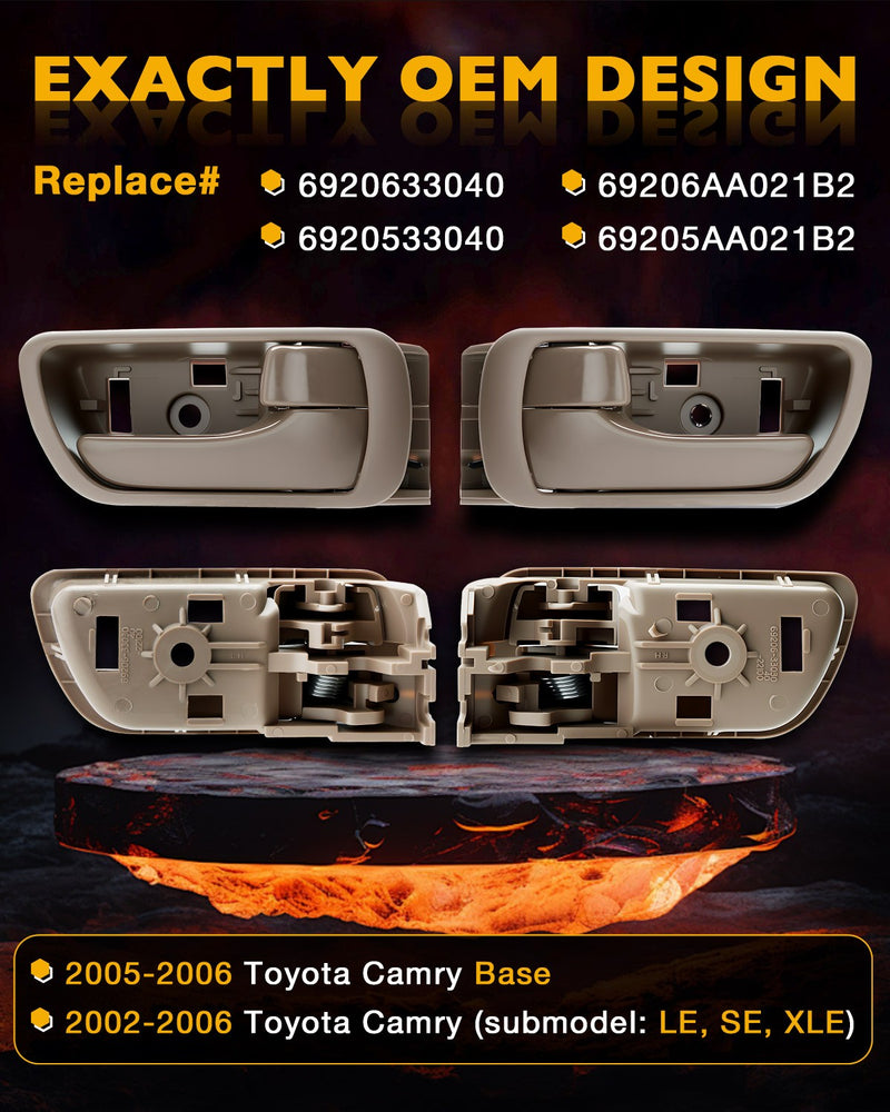 69211AA020C0 83913 Interior Exterior Door Handle for Toyota Camry 02 06 8 Piece