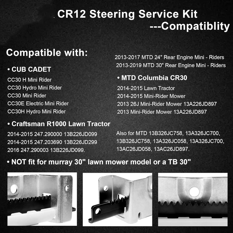 CR12 Steering Service Kit for Cub Cadet MTD CC30 75311064B 78307239A