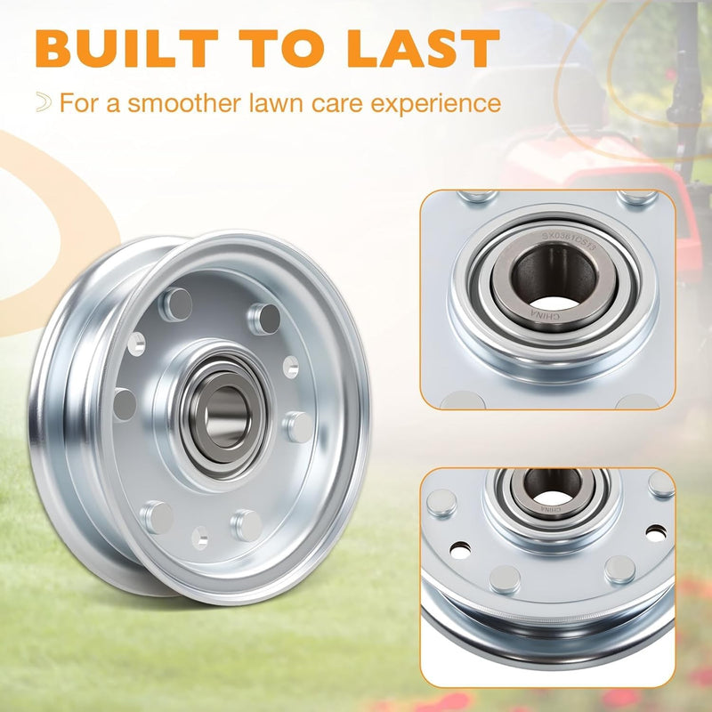 164090 Idler Flat Pulley for RFM Series 4 5 6 Foot Finish Mower Tractor 4 Pc