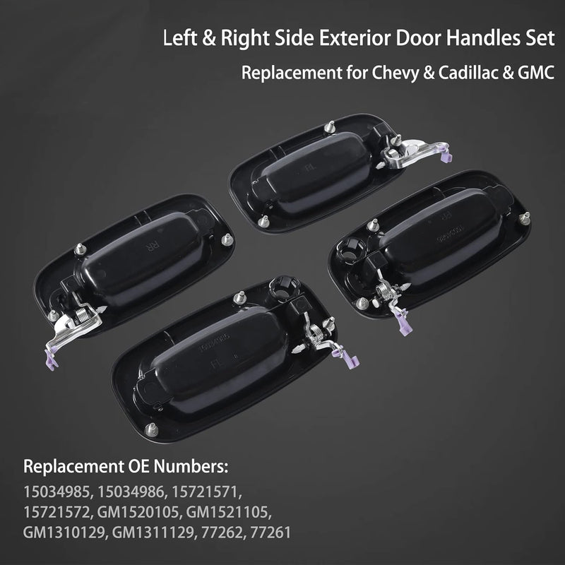 15721571 Door Handles For Chevy GMC Cadillac 99 07 Silverado Yukon 4 Pieces