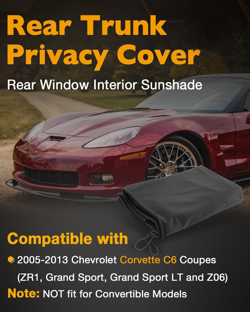 Folding Flannel Rear Cargo Window Sun Shade for Chevrolet Corvette C6 2005 2013