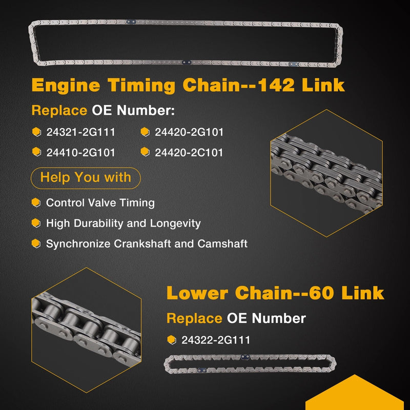 2.4L Timing Chain Kit w/ VVT Gear for Hyundai Kia Sonata Tucson Optima Sorento