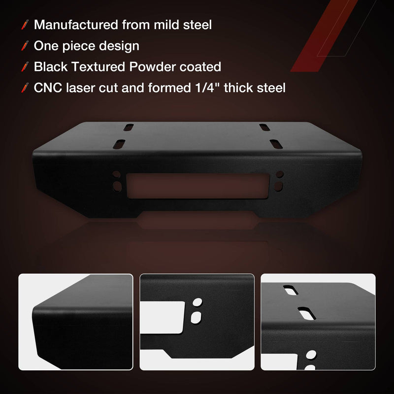 Winch Mounting Plate Mount Bracket for Go Rhino Rockline Jeep Gladiator JL JT