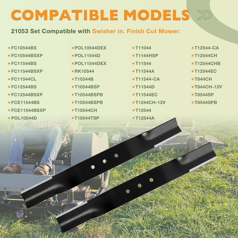 9036 4220 Blade Belt Set for Swisher 44 In Finish Cut Mowers 74 Inch 2 Pieces