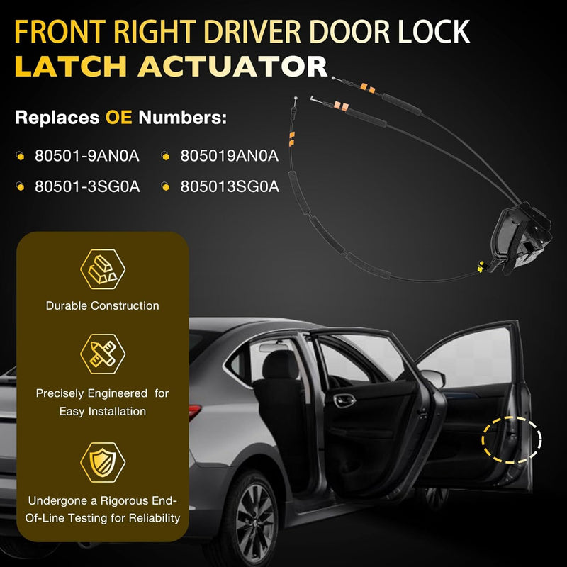 Door Latch Lock Actuator Front Right Passenger Side For Nissan Sentra 2013 2019