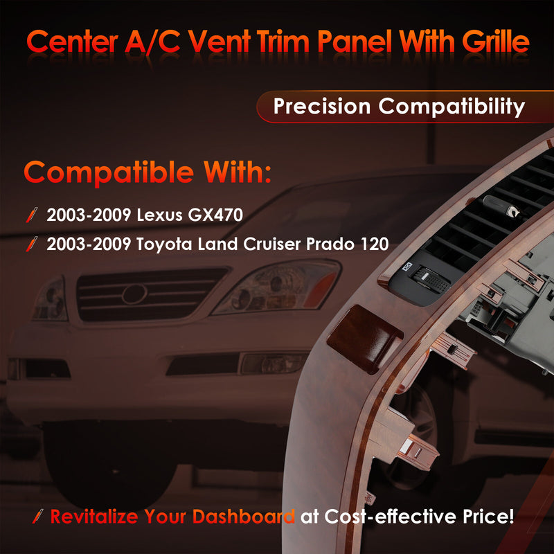 Instrument Air Vent Finish Panel Garnish for Lexus GX470 Toyota Prado 2003-2009